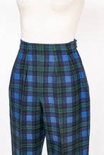 Load image into Gallery viewer, 1960s Pants Wool Plaid High Waisted Cigarette Leg White Stag XS