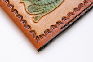 1970s Wallet Tooled Leather Western Floral