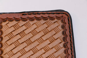 1970s Wallet Tooled Leather Western Floral