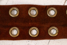 Load image into Gallery viewer, 1970s Suede Belt Boho Grommets Cinch Waist