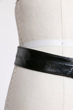 Load image into Gallery viewer, 1980s Belt Leather Black Cinch Waist Tapered M