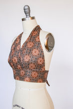 Load image into Gallery viewer, 1970s Halter Top Printed Cropped Shirt S