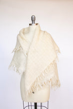 Load image into Gallery viewer, 1970s Wool Oversized Knit Shawl Cream Wrap Scarf