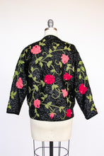 Load image into Gallery viewer, 1960s Cardigan Floral Sequin Embellished Wool Knit Sweater S