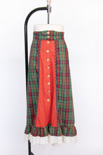 Load image into Gallery viewer, Vintage Gunne Sax Maxi Skirt 1970s Cotton Plaid M