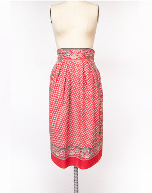 1940s Skirt Cotton Paisley Printed S