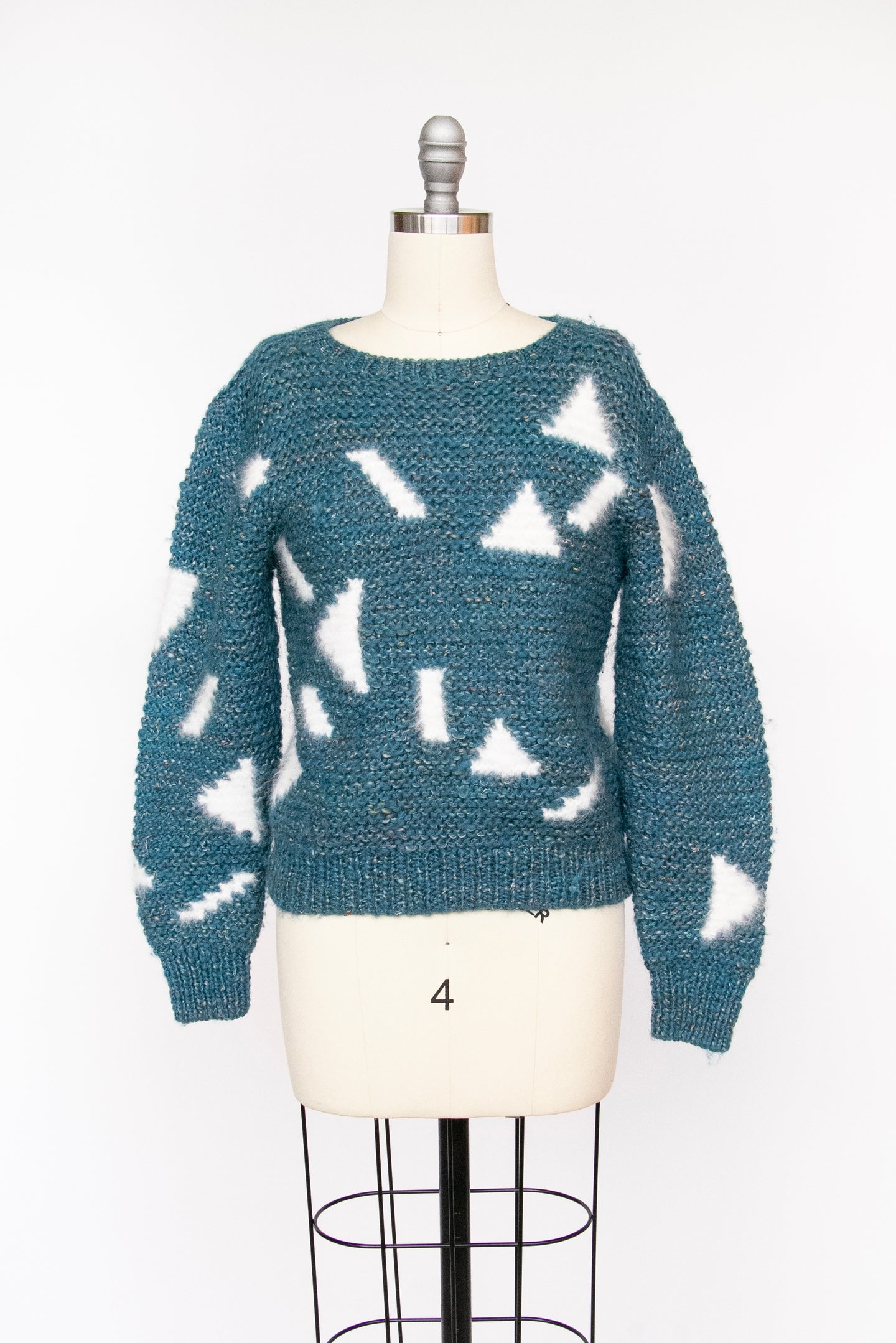 1980s Sweater Angora Wool Chunky Knit S