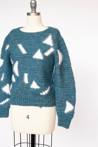 1980s Sweater Angora Wool Chunky Knit S