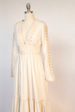 Load image into Gallery viewer, Vintage 1970s Gunne Sax Dress Maxi Coton Lace sz 11