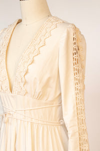 Vintage 1970s Gunne Sax Dress Maxi Coton Lace sz 11