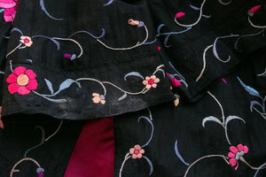 1920s Chinese Embroidered Floral Jacket Deco