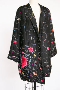 1920s Chinese Embroidered Floral Jacket Deco