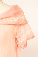 Load image into Gallery viewer, 1920s Dress Sheer Organza Pink XS / S