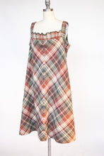 Load image into Gallery viewer, 1970s Jumper Dress Plaid Chevron Shift M