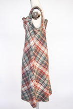 Load image into Gallery viewer, 1970s Jumper Dress Plaid Chevron Shift M