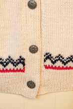 Load image into Gallery viewer, 1960s Norwegian Sweater Wool Knit Cardigan M