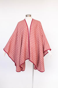 1980sWool Woven Ponacho Cape Coat