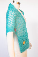 Load image into Gallery viewer, 1960s Wool Mohair Knit Shawl Floral Wrap