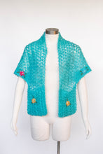 Load image into Gallery viewer, 1960s Wool Mohair Knit Shawl Floral Wrap