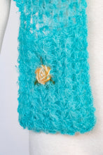 Load image into Gallery viewer, 1960s Wool Mohair Knit Shawl Floral Wrap