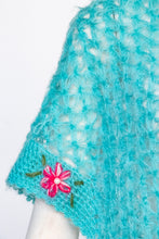 Load image into Gallery viewer, 1960s Wool Mohair Knit Shawl Floral Wrap