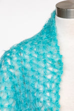 Load image into Gallery viewer, 1960s Wool Mohair Knit Shawl Floral Wrap