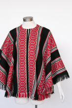 Load image into Gallery viewer, 1970s Cape Woven Fringe Poncho Wool