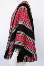 Load image into Gallery viewer, 1970s Cape Woven Fringe Poncho Wool