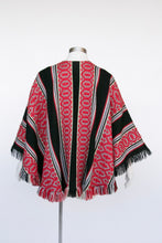 Load image into Gallery viewer, 1970s Cape Woven Fringe Poncho Wool