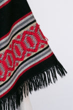 Load image into Gallery viewer, 1970s Cape Woven Fringe Poncho Wool