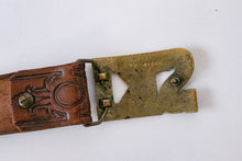 Load image into Gallery viewer, 1970s Belt Brass Buckle Ski Tooled Leather