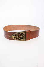 Load image into Gallery viewer, 1950s Belt Brown Leather Waist Cinch XS