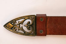 Load image into Gallery viewer, 1950s Belt Brown Leather Waist Cinch XS