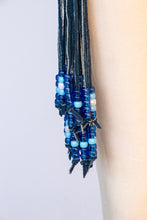 Load image into Gallery viewer, 1990s Belt Blue Suede Beaded Fringe South Western Leather Concho