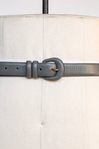 1980s Waist Cinch Belt Grey Leather M