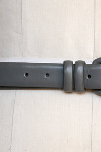 1980s Waist Cinch Belt Grey Leather M