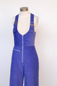 1970s Ski Suit Corduroy Pants Bib Overalls S