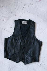 1970s Leather Vest Top Harley Davidson M/S