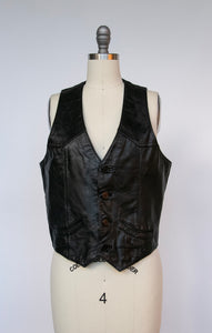 1970s Leather Vest Top Harley Davidson M/S