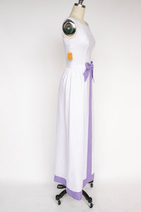 1960s Maxi Gown Deadstock Linen Dress Sleeveless Mod XS