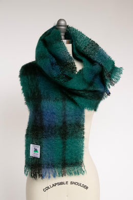 1980s Scarf Mohair Wool Plaid Knit Wrap Ireland