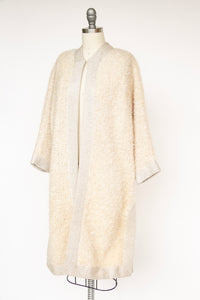 1960s Sweater Long Wool Boucle Knit Cardigan