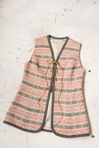 1970s Young Pendleton Wool Vest Long Waistcoat M