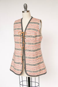 1970s Young Pendleton Wool Vest Long Waistcoat M