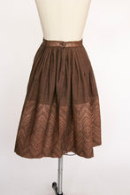 Load image into Gallery viewer, 1950s Full Skirt Cotton Hand Woven Metallic Copper XS