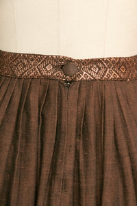 1950s Full Skirt Cotton Hand Woven Metallic Copper XS