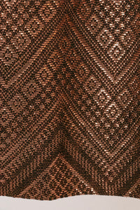 1950s Full Skirt Cotton Hand Woven Metallic Copper XS