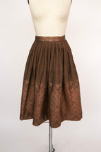 Load image into Gallery viewer, 1950s Full Skirt Cotton Hand Woven Metallic Copper XS