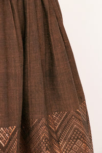 1950s Full Skirt Cotton Hand Woven Metallic Copper XS