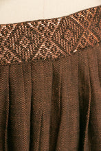 Load image into Gallery viewer, 1950s Full Skirt Cotton Hand Woven Metallic Copper XS